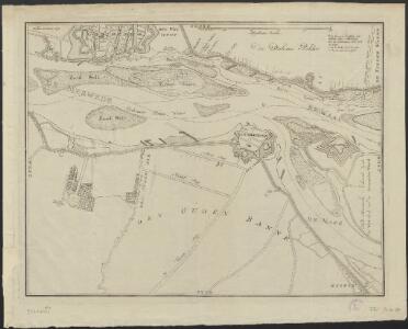 [Map of the river Merwede and Meuse between Gorinchem and Loevestein]