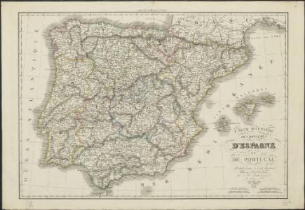 Carte routière des royaumes d'Espagne et de Portugal : réduite d'après la Carte itinéraire publiée par le Dépôt de la Guerre