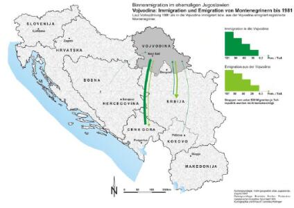 Vojvodina: Immigration und Emigration von Montenegrinern bis 1981