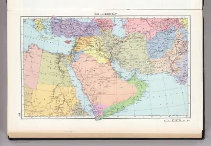 154.  Near and Middle East, Political.  The World Atlas.