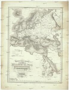 Übersichts Karte zu den Reisen in Europa, Asien und Afrika unternommen von dem k. k. oesterreich. Bergrathe Joseph Russegger in den Jahren von 1835 bis 1841