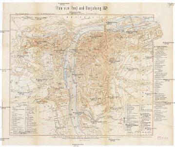 Plan von Prag und Umgebung 1874