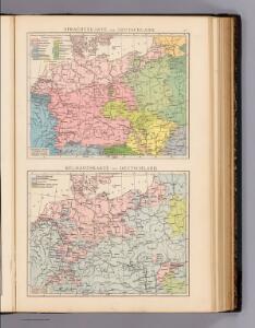 Sprachenkarte, Religionskarte v. Deutschland.