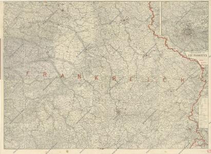 Ravensteins Deutsche Kriegskarten: Ost-Frankreich mit Beikarte Umgegend Paris