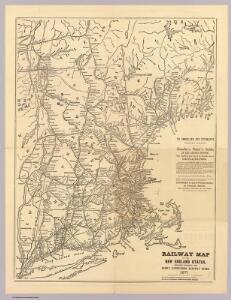 Railway map New England States.