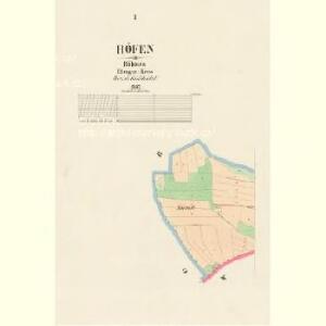 Höfen - c2306-1-001 - Kaiserpflichtexemplar der Landkarten des stabilen Katasters