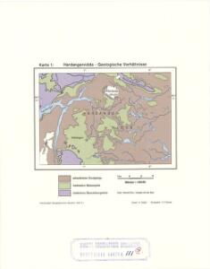 Geologisk kart 111c: Hardangervidda - Geologische Verhältnisse