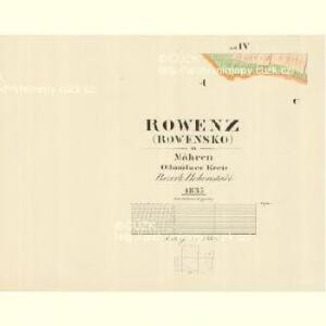 Rowenz (Rowensko) - m2611-1-005 - Kaiserpflichtexemplar der Landkarten des stabilen Katasters