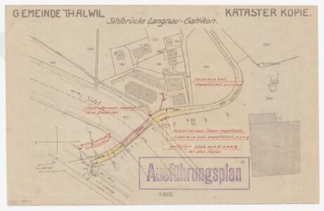 Langnau am Albis, Thalwil: Brücke über die Sihl bei Gattikon: Situationsplan