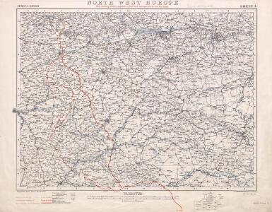 North West Europe showing Allied progress on the front between Arras and Aisne