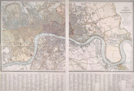 PLAN OF LONDON AND WESTMINSTER with the Borough of SOUTHWARK Being an INDEX to the Large Plan in forty Sheets