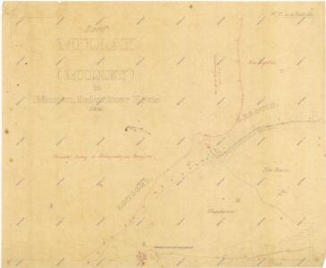 Kopie katastrální mapy obce Milý z roku 1841, list I 1