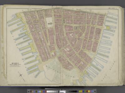 Manhattan, Double Page Plate No. 1 [Map bounded by Liberty St., Maiden Lane, East River, Hudson River]