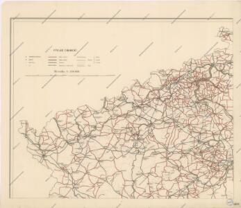 Přehledná mapa okresních silnic v Království Českém koncem roku 1890