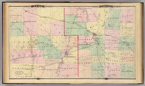 Map of Wood and Portage counties, State of Wisconsin.