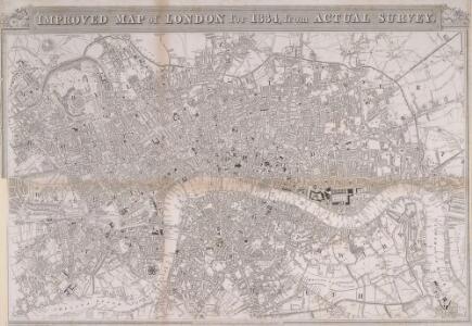 IMPROVED MAP OF LONDON for 1834, from AN ACTUAL SURVEY