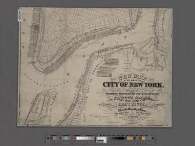 New map of the part of New York City 20th St. on the Hudson and 35th St. on the East River