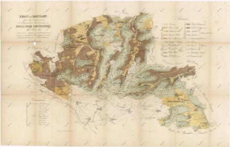 Terénní a půdní mapa pro exkurzi Českého lesnického spolku do domoušického lesního okrsku v roce 1881 1