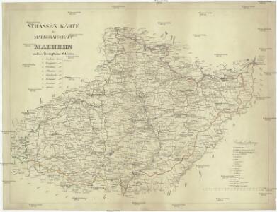 Strassen Karte der Markgrafschaft Maehren und des Herzogthums Schlesien