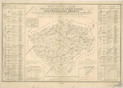 Orientirungs - Karte in der neuen gerichtlichen und politischen Eintheilung des Königreichs Böhmen