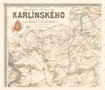 Mapa politického a školního okresu Karlínského