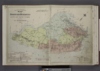 City of New York Staten Island Wall Poster 1906 Map of the Borough of Richmond