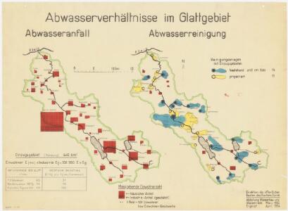 Gemeinden im Glattgebiet: Abwasseranfall und Abwasserreinigung; Übersichtskarten