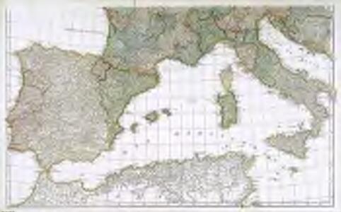 Prémière partie de la carte d'Europe contenant la France, l'Alemagne, l'Italie, l'Espagne & les isles britanniq.s, 2