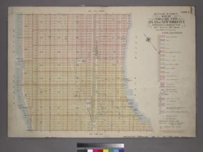 Outline & Index Map of Volume Two, Atlas of New York City, 14th Street to 59th Street.
