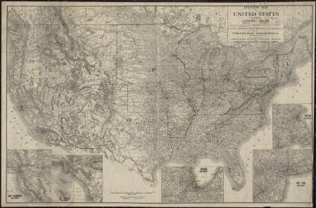 Aviation map of United States : featuring landing fields, improved, unimproved