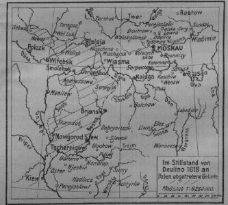 Im Stillstand von Deulino 1618 an Polen abgetretene Gebiete