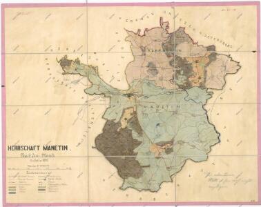 Přehledná mapa velkostatku Manětín podle stavu k roku 1905