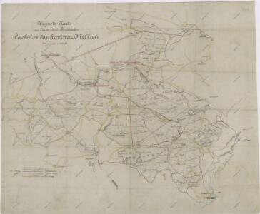 Mapa silniční sítě knížecích polesí Čachnov, Bukovina a Milovy