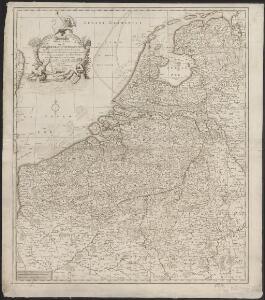 Nieuwe kaart van de XVII Nederlandsche Provincien : waar in aangewezen worden de landen door den Koning van Vrankryk geconquesteerd als mede die van het Huis van Oostenryk, van den Koning van Pruisen en den Staat der Vereenigde Nederlanden, alles volgens het laatste tractaat van Barriere