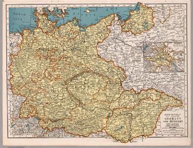 Rand McNally Popular map of Germany and Hungary