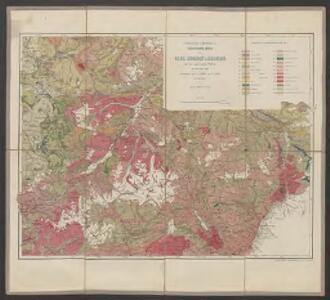 Professor G. Theobald's geologische Karte von Ober Engadin & Bernina mit den angrenzenden Thälern im Ost und Süd