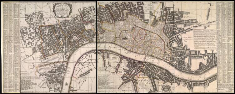 A New and Exact Plan of Ye City of London and suburbs thereof, 1731 93