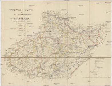 Strassen Karte der Markgrafschaft Maehren, und des Herzogthums Schlesien