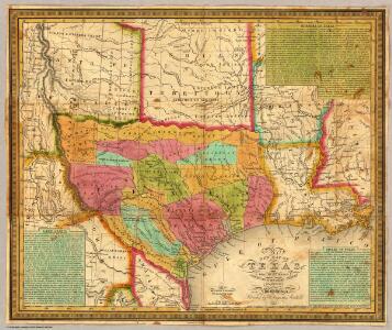 A New Map Of Texas, With The Contiguous American & Mexican States.