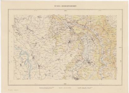 Topographische Karte des Kantons Zürich (Wild-Karte): Blatt XXI: Birmensdorf