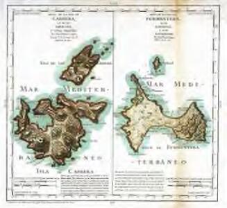 Mapa de la isla de Cabrera, la de los Conejos, y otras pequeñas