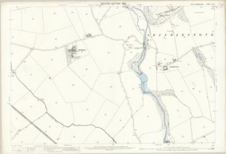 Northumberland (Old Series) XVI.11 (includes: Adderstone; Bradford; Glororum; Mousen; Outchester; Spindlestone) - 25 Inch Map