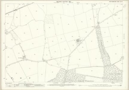 Northumberland (Old Series) LXXI.8 (includes: Edington; Mitford; Shilvington; Stannington; Tranwell) - 25 Inch Map