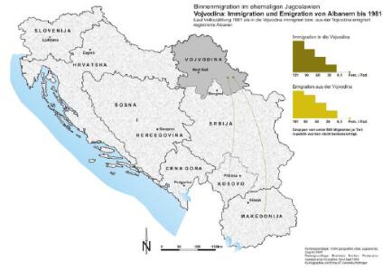 Vojvodina: Immigration und Emigration von Albanern bis 1981