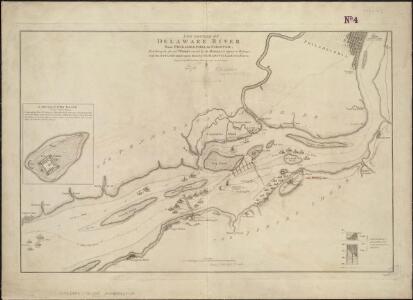 The Course of the Delaware River from Philadelphia to Chester, exhibiting the several works erected by the rebels to defend its passage, with the attacks made upon them by His Majesty's land & sea forces
