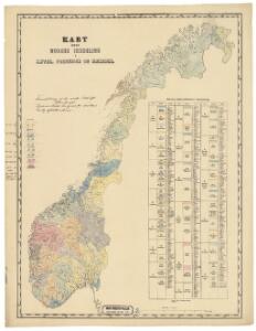 Statistikk kart 20-2: Fremstilling af  den Norske Fædrift. Hornkvæget. Dyrenes antal pr 1000 maal afhøstet areal