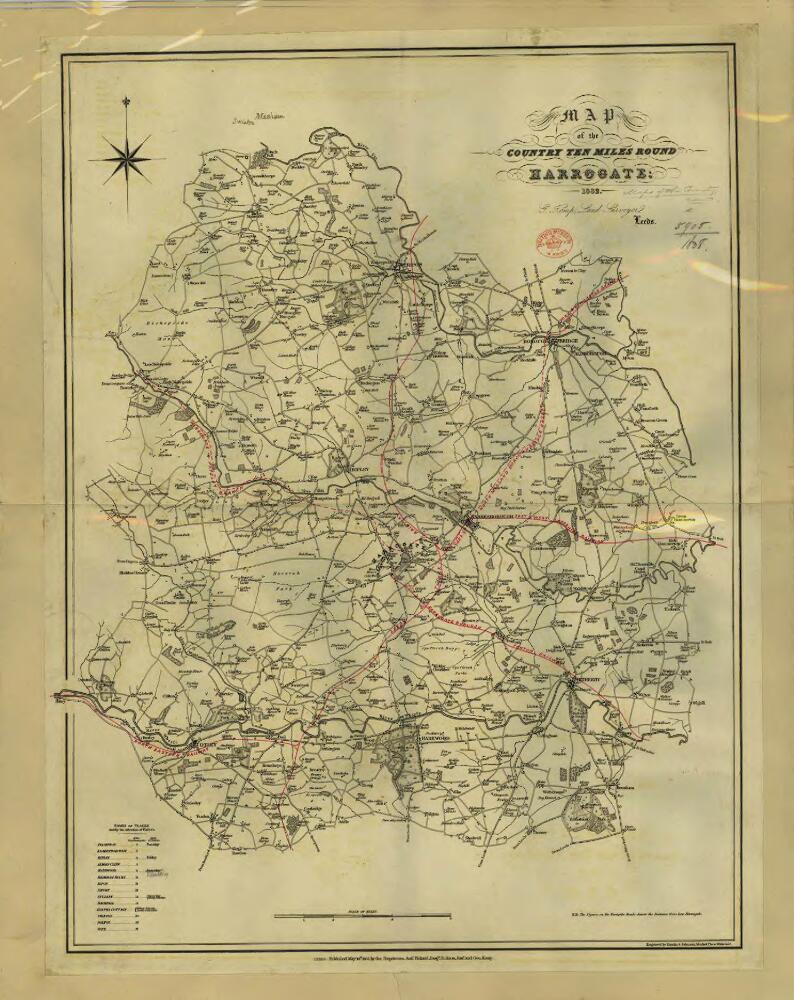 OLD ORDNANCE SURVEY MAP CHAPEL ALLERTON & GLEDHOW 1906 HARROGATE ROAD LEEDS 