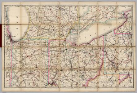 (Indiana, Ohio) Railroad Map of the United States.