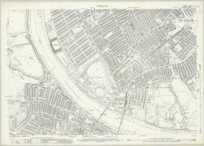 London (1915- Numbered sheets) VIII.7 (includes: Barnes; Fulham; Wandsworth Borough) - 25 Inch Map