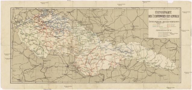 Eisenbahnkarte der Čechoslowakischen Republik